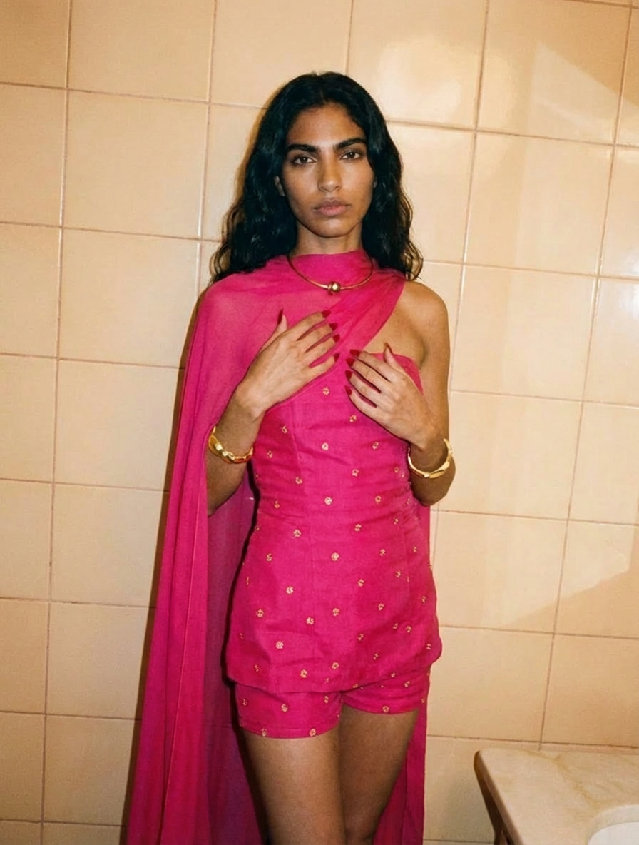 Pink Floral Mini Dress