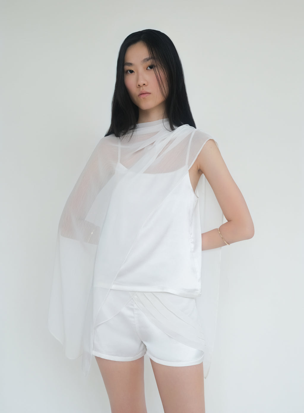 White Satin Top