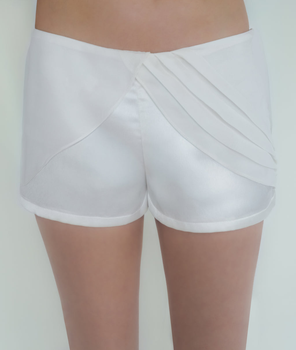 White Saree Shorts