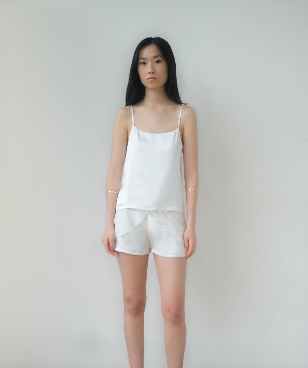 White Satin Top