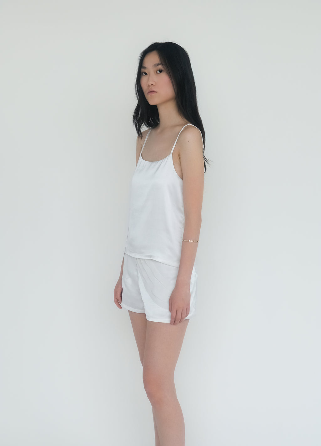 White Satin Top