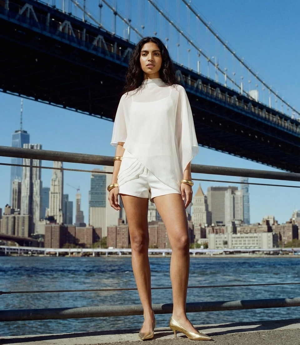 White Satin Top